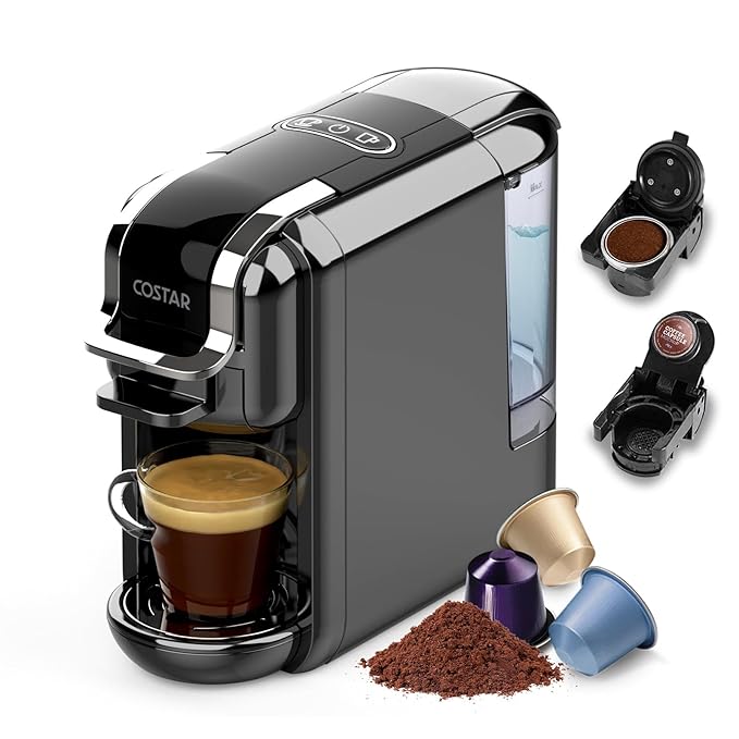 COSTAR 2-in-1 Espresso Machine for Capsules & Coffee Powder